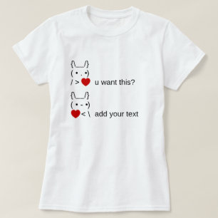 konijn wil je dit? / Aanpasbare ASCII-tekstkunst T-shirt