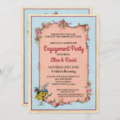 Konijn Wonderland Verloving Paar Uitnodigen Kaart (Voorkant / Achterkant)