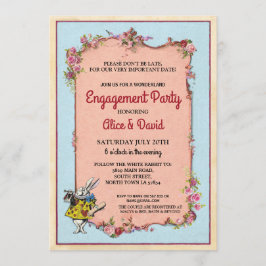 Konijn Wonderland Verloving Paar Uitnodigen Kaart