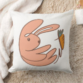 Konijn & Wortel Dieren Kunst Kinderkamer Kussen (Deken)