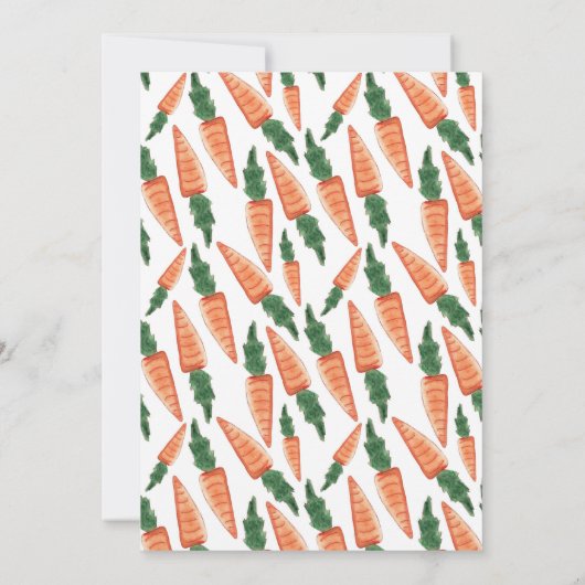 Konijn wortel hart  Baby Shower Uitnodiging meisje (Achterkant)