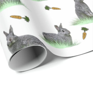 Konijn Wortel Waanzin Inpakpapier (kies kleur)