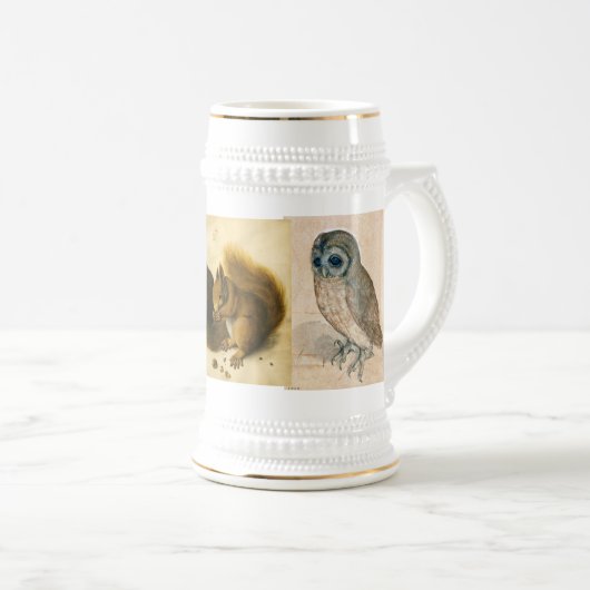 Konijn ( Young Hare ) , eekhoorns en kippen Bierpul (Voorkant rechts)