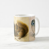 Konijn ( Young Hare ) , eekhoorns en kippen Koffiemok (Voorkant rechts)