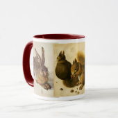 Konijn ( Young Hare ) , eekhoorns en kippen Mok (Voorkant links)