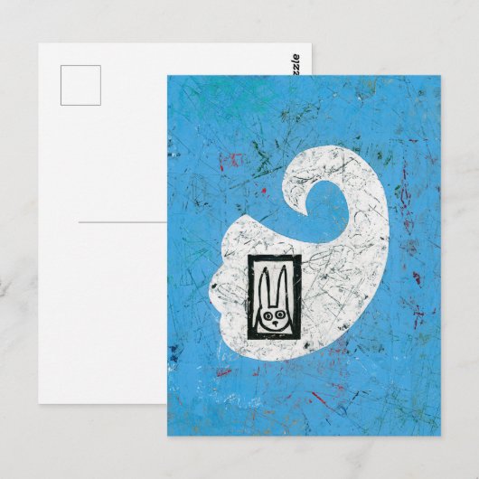 Konijn ziet een spook Briefkaart (Voorkant / Achterkant)