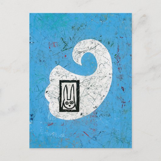 Konijn ziet een spook Briefkaart (Voorkant)