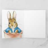 Konijn zittend in een bloempot     kaart (Binnen)