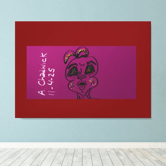 Konijn zonder idee op gespannen canvas (Insitu (Houten vloer))