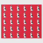 Konijn: Zwart en wit Cadeaupapier (Vlak)