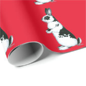 Konijn:  Zwart en wit Cadeaupapier (Rol Hoek)