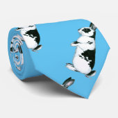 Konijn: Zwart en wit Stropdas (Opgerold)