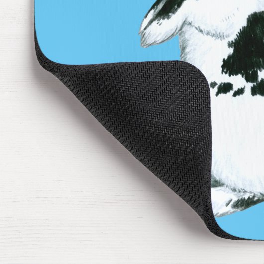 Konijn: Zwart-wit Muismat (Hoek)