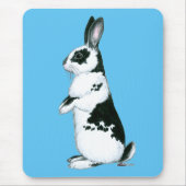 Konijn: Zwart-wit Muismat (Voorkant)