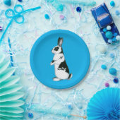 Konijn: Zwart-wit Papieren Bordje (Feest)