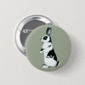 Konijn: Zwart-wit Ronde Button 5,7 Cm (Voorkant /achterkant)