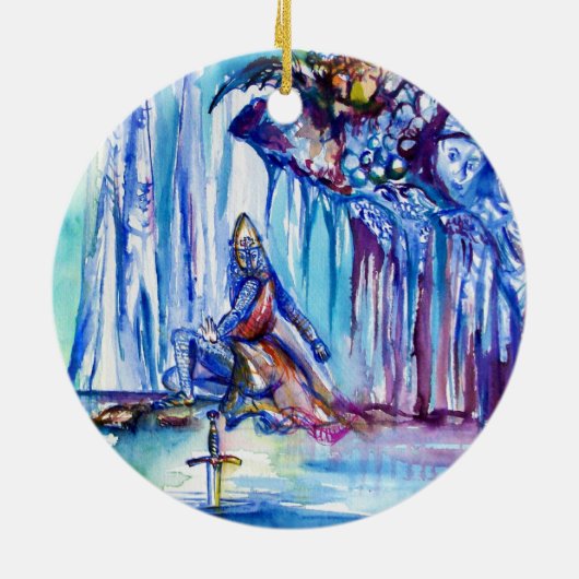 KONIJNARTHUR, MERK EN EXCALIBUR KERAMISCH ORNAMENT (Achterkant)