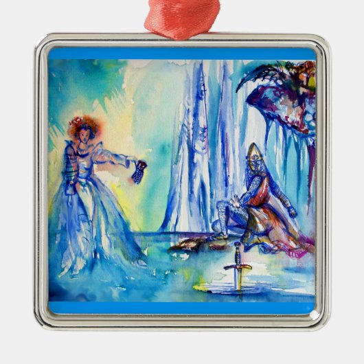 KONIJNARTHUR, MERK EN EXCALIBUR METALEN ORNAMENT (Voorkant)