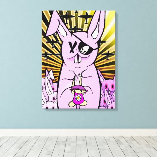 Konijnen 2012 canvas afdruk (Insitu (Houten vloer))