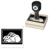 konijnen art deco rubberstempel (Gestempeld)