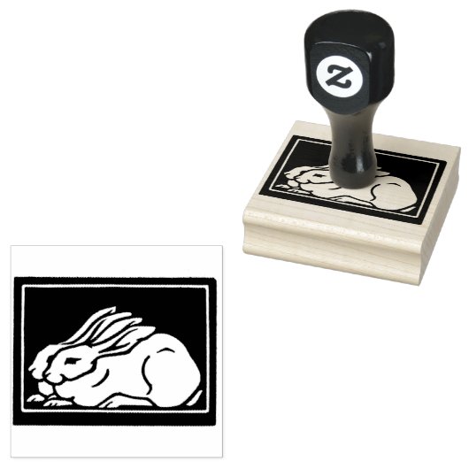  konijnen art deco rubberstempel (Gestempeld)