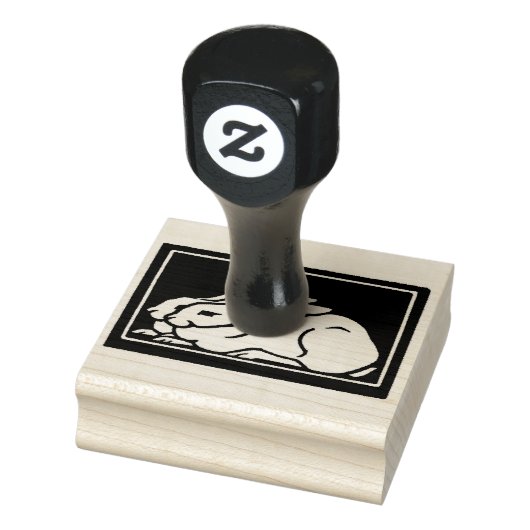  konijnen art deco rubberstempel (Stempel)