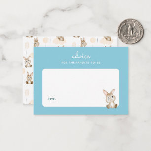 Konijnen Baby Shower Blauwe Ouderschap Advies Notitiekaartje