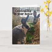 KONIJNEN BEWAREN DE BESTE SLA OP JE VERJAARDAG KAART (Gele Bloem)