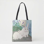 Konijnen bij volle maan door Ohara Koson, Tote Bag (Voorkant)