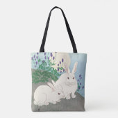 Konijnen bij volle maan door Ohara Koson, Tote Bag (Achterkant)