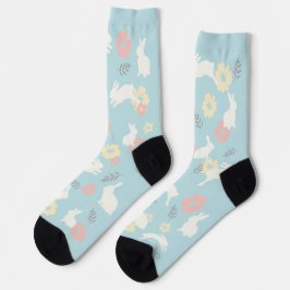 Konijnen Bloemen Patroon Sokken