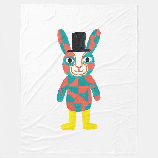 Konijnen bovenhoed turquoise deken (Voorkant)