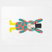 Konijnen bovenhoed turquoise deken (Voorkant (Horizontaal))