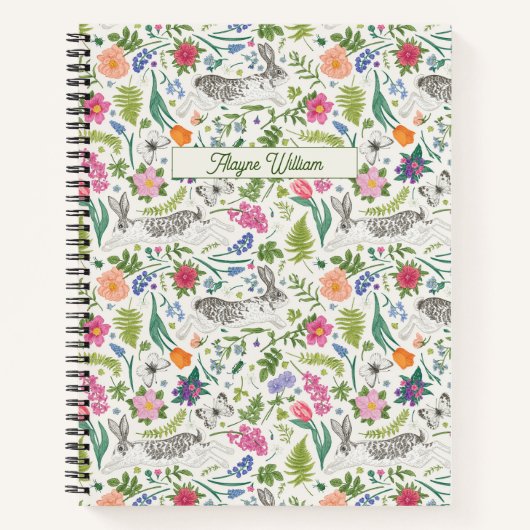 Konijnen, Butterflies en Flowers Notitieboek (Voorkant)