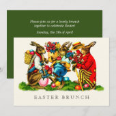  Konijnen Custom Paasbrunch Kaart (Voorkant / Achterkant)