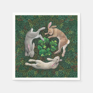 Konijnen die aan het klimmen zijn. papieren servet