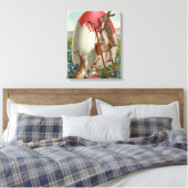 Konijnen die een eieren schilderen canvas afdruk (Insitu (Slaapkamer))