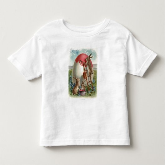 Konijnen die een eieren schilderen kinder shirts (Voorkant)