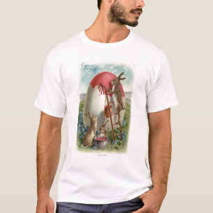 Konijnen die een eieren schilderen t-shirt