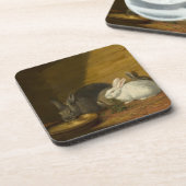 Konijnen die kunst Onderzetters eten (Linkerzijde)