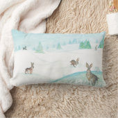 Konijnen die op sneeuw zitten en springen kussen (Deken)