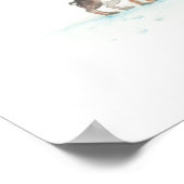Konijnen die op sneeuw zitten en springen poster (Hoek)