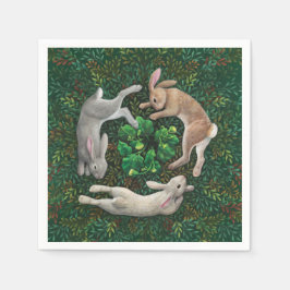 Konijnen die stoeien. Papieren Servetten