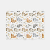 Konijnen en bladeren fleece deken (Voorkant (Horizontaal))