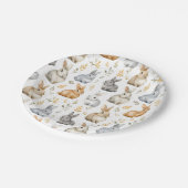 Konijnen en bladeren papieren bordje (Gekanteld)