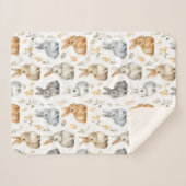 Konijnen en bladeren sherpa deken (Voorkant (horizontaal))