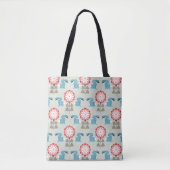 Konijnen en bloemen tote bag (Voorkant)