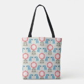 Konijnen en bloemen tote bag (Achterkant)