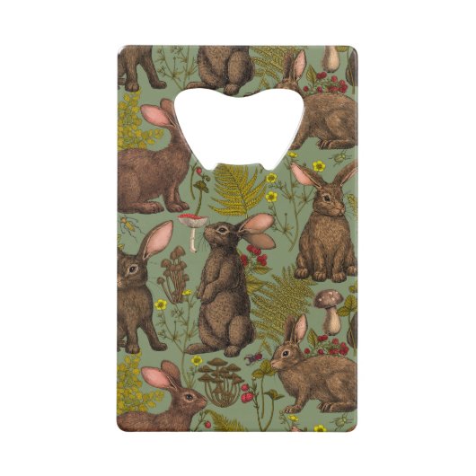Konijnen en bosbouillon Kaart Bottle Open Creditkaart Flessenopener (Voorkant)