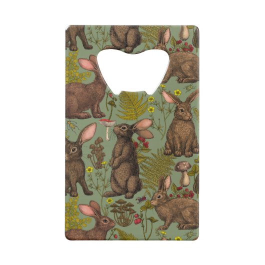 Konijnen en bosbouillon Kaart Bottle Open Creditkaart Flessenopener (Achterkant)